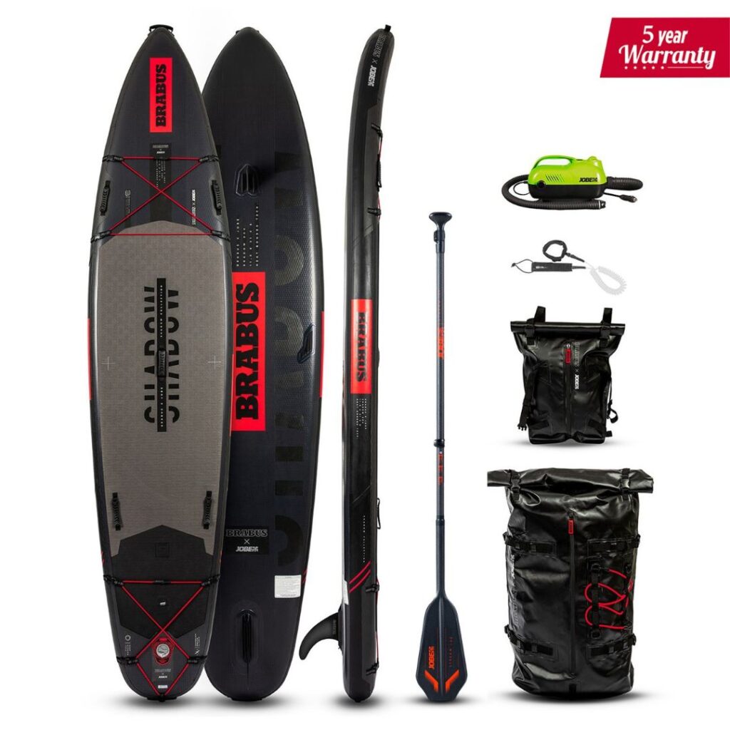 BRABUS-JOBE Wassersport-Set mit SUP-Board, Paddel und Zubeh&ouml;r f&uuml;r Wassersportfans.